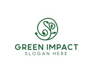 Green Organic Plant logo