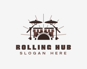 Drums Drummer Band logo design