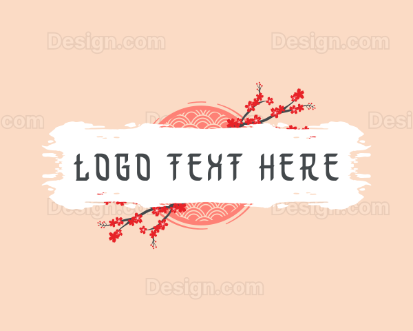 Cherry Blossom Flower Logo