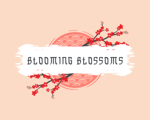 Cherry Blossom Flower logo design