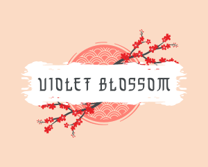 Cherry Blossom Flower logo design