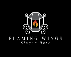 Flame Ornate Lamp logo design