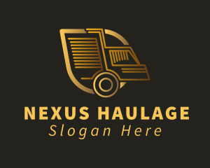 Gold Delivery Truck logo design