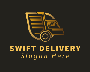 Gold Delivery Truck logo design