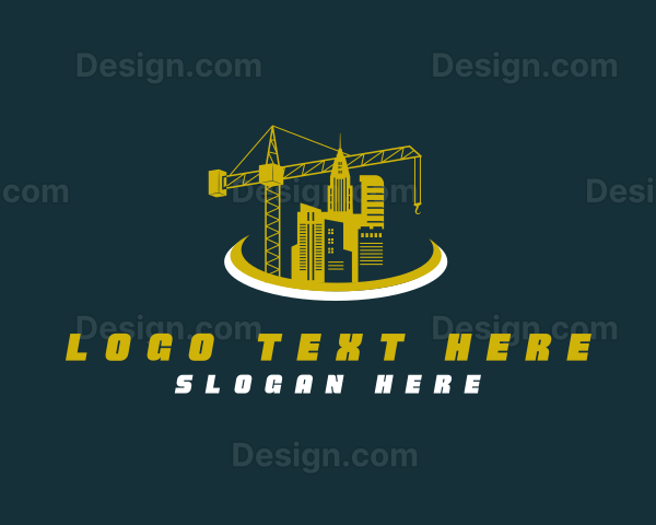 Construction Crane Building Logo