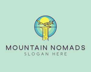 Cliff Sunrise Mountain logo design