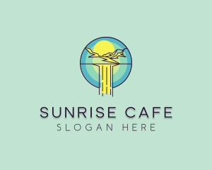 Cliff Sunrise Mountain logo design