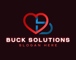 Corporate Heart Letter B logo design