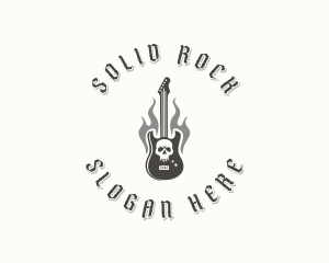 Skull Guitar Rockstar logo design