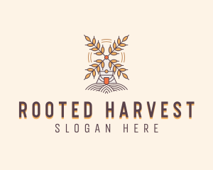 Farm Wheat Field logo design