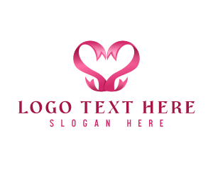 Love Heart Ribbon logo