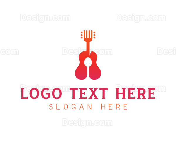 Acoustic Guitar Restaurant Logo