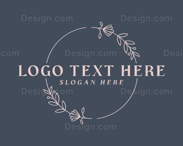 Feminine Floral Wreath Logo