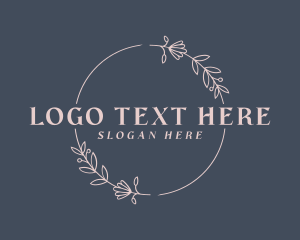 Feminine Floral Wreath Logo