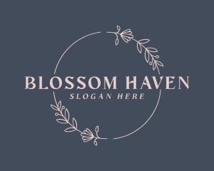 Feminine Floral Wreath logo design