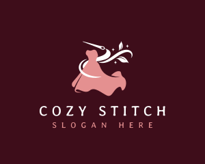 Fashion Dress Needle logo design