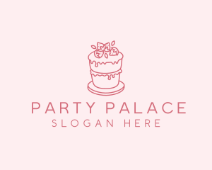 Strawberry Cake Bake logo design