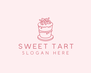 Strawberry Cake Bake logo design