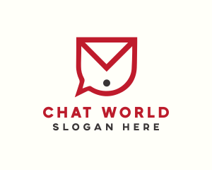 Envelope Chat Bubble logo design