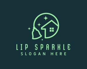 Sparkle House Broom logo design