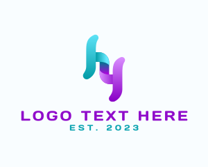 Professional Software Brand Letter HY logo