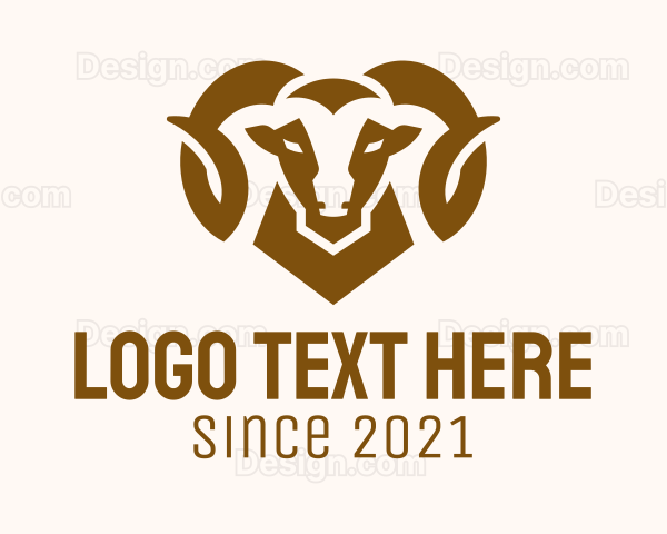 Brown Ram Head Logo