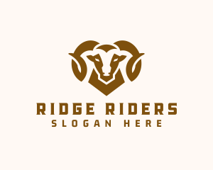 Brown Ram Head logo design