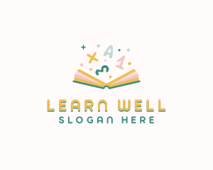 Math Book Learning logo design