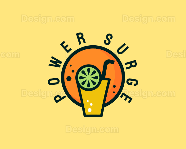 Orange Juice Beverage Logo