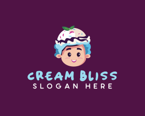 Ice Cream Gelato Girl logo design