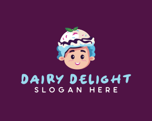 Ice Cream Gelato Girl logo design