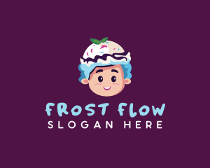 Ice Cream Gelato Girl logo design