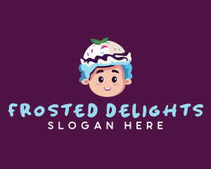 Ice Cream Gelato Girl logo design