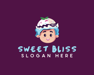 Ice Cream Gelato Girl logo design