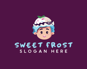 Ice Cream Gelato Girl logo design