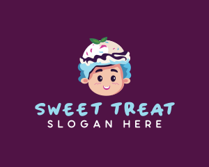 Ice Cream Gelato Girl logo design