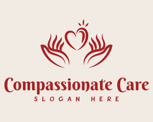 Abstract Charity Care Hands logo design