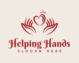 Abstract Charity Care Hands logo design