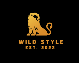 Golden Wild Lion logo design