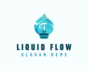 Lightbulb Water Hydropower logo design