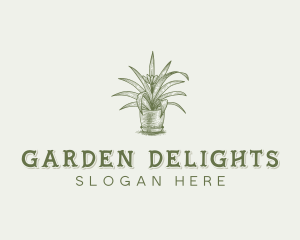 Potted Houseplant Garden logo design