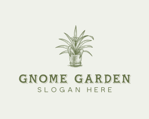 Potted Houseplant Garden logo design