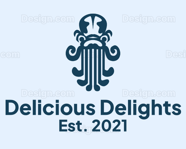 Octopus Seafood Kraken Logo