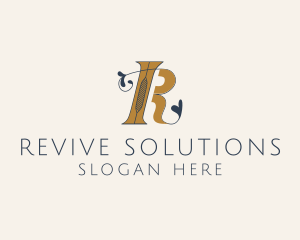 Elegant Floral Letter R  logo design