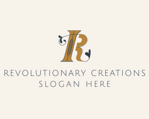 Elegant Floral Letter R  logo design