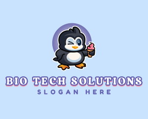 Penguin Frozen Dessert logo design