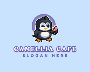 Penguin Frozen Dessert logo design