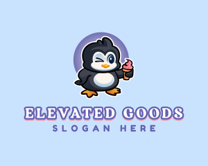 Penguin Frozen Dessert logo design