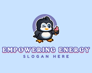 Penguin Frozen Dessert logo design