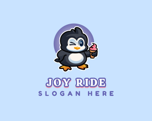 Penguin Frozen Dessert logo design